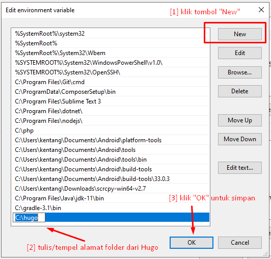 System Environtment di Windows